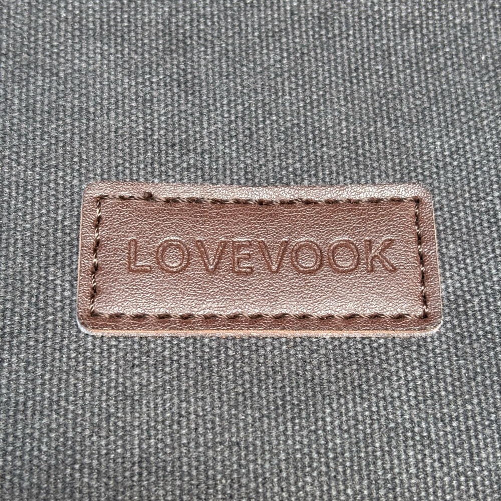 Lovevook Stylish Brown and Gray Canvas laptop bag - Picture 2 of 8